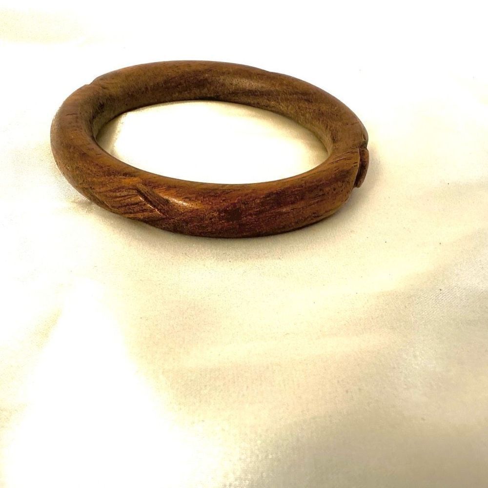 wooden carved bangle bracelet